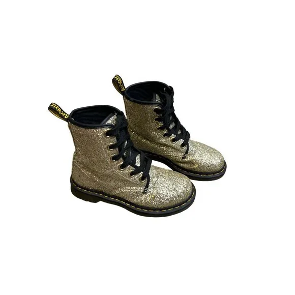 Dr Martens Gold Glitter 1460 Farrah Ankle Boots Women’s Size 7 Doc Marten Rare - Picture 3 of 15